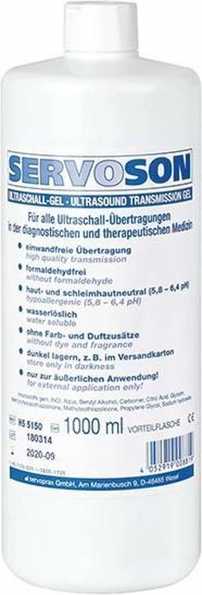 Servoson Ultrasound Gel 1000 Ml Dispenserfles