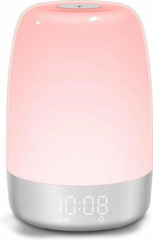 Sleep.ly Wake Up Light - 5 LED Kleuren - Natuurgeluiden - Wit - Nachtlampje - Slaaptrainer - Leeslamp - Tafellamp - Bedlamp Kinderen - Digitale Alarmklok En Wekker - Lichtwekker - Leeslampje - Wekkerradio - Wekker Met Licht - Digitale Alarmklok - Slaapwekker - Afbeelding 2