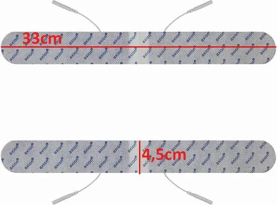 Axion - 2 Lange TENS/EMS Rugelektroden - Speciaal Voor Rugklachten - 33x4cm - Zelfklevend - Afbeelding 2