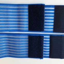 Merkloos Elastische Band - Elektrostimulatie - Elektrodenband H=80mm X L=80cm, Kleur Blauw, Aan 1 Kant Klittenband, Per 2 Stuks