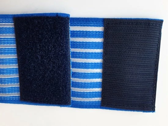 Merkloos Elastische Band - Elektrostimulatie - Elektrodenband H=80mm X L=40cm, Kleur Blauw, Aan 1 Kant Klittenband, Per 2 Stuks