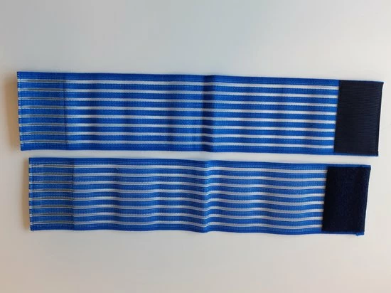 Merkloos Elastische Band - Elektrostimulatie - Elektrodenband H=80mm X L=40cm, Kleur Blauw, Aan 1 Kant Klittenband, Per 2 Stuks - Afbeelding 3
