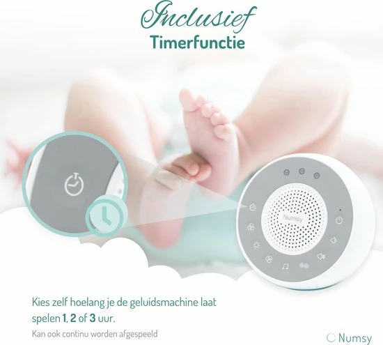 Numsy? Lumi White Noise Machine Baby - Witte Ruis Apparaat Volwassen - Slaaptrainer Kinderen - Geluidsmachine - Baarmoeder En Hart - Afbeelding 3