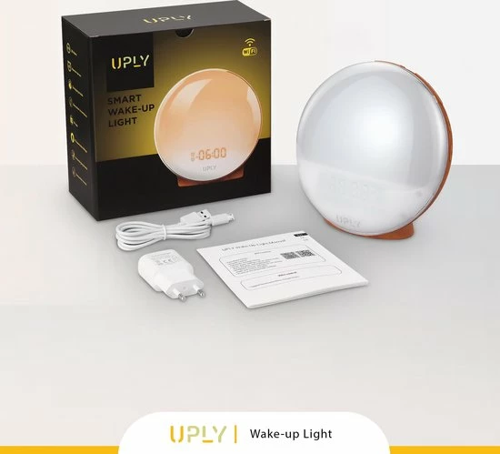 UPLY Wake Up Light - Licht Wekker - Wekker Radio - Smart Clock Met USB Oplaadpunt - WiFi - Google Home | Amazon Alexa - Afbeelding 10