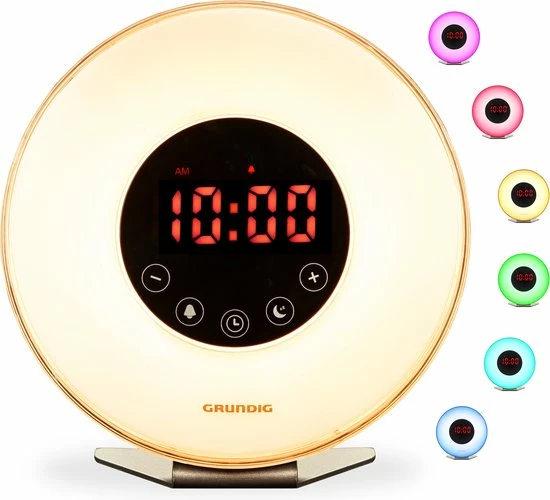 Grundig Wake Up Light - Nachtlampje Met Tijdweergave - Lichtwekker Met FM Radio En Natuurlijke Geluiden