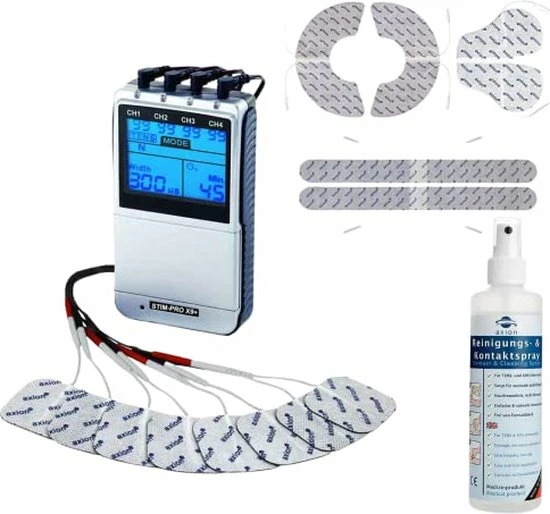 Axion - TENS-EMS Apparaat STIM-PRO X9+ - Voor Elektrodentherapie - Met Contactspray En Elektroden Pads