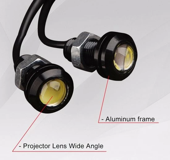 HaverCo Knipperlichten / Dagrijverlichting Set Zwart (oranje En Wit Licht) 12V / Rond - Afbeelding 5