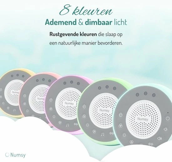 Numsy? Lumi White Noise Machine Baby - Witte Ruis Apparaat Volwassen - Slaaptrainer Kinderen - Geluidsmachine - Baarmoeder En Hart - Afbeelding 5