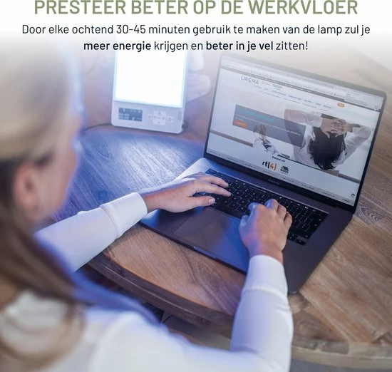 LIROMA? Daglichtlamp - Blauw En Wit Licht - 10.000 LUX - Timer - Lichttherapie - Bureaulamp - Black Friday 2022 Deals - Afbeelding 5