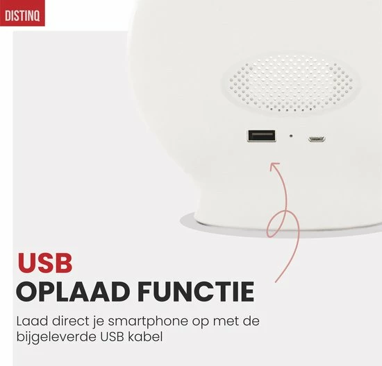 DistinQ Wake-Up Light ? Wifi Smart ? Wekkerradio Met Dubbele Wektijd ? Slaaphulp Met USB Aansluiting - Afbeelding 7