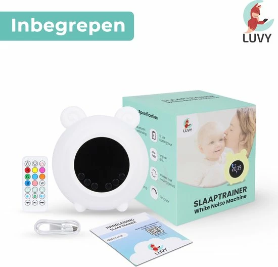 Luvy White Noise Machine - Witte Ruis Machine - Nachtlamp - Bluetooth - Slaaphulp - 9 Verschillende Kleuren LED - Donny