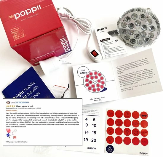POPPI Infrarood Lamp IR237 54W - Rood & Infrarood Lichttherapie Lamp Met 18 LED's - 660nm/850nm- Draagbare Reislamp - Hoge Stralingssterkte - Lichttherapie Apparaat Voor Depressie, Anti-aging, Pijnbestrijding, Spierherstel + INCL Reistas - Afbeelding 5