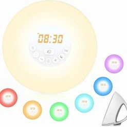 Merkloos Wake Up Light | FM Radio | Alarm | Wekker | Snooze | 6 Verschillende Kleuren | Multi Kleur | 10 Lichtinstellingen