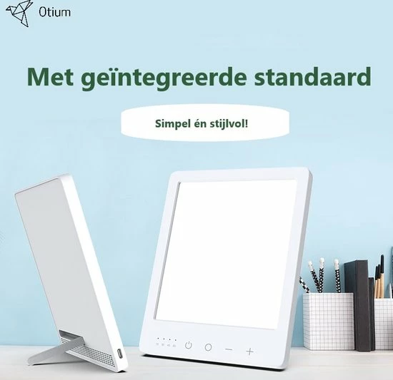 Otium Lichttherapielamp - Daglichtlamp - Winterdip - Depressielamp - Zonlicht - 1000 / 12000 Lux - Inclusief Gratis E-handleiding! - Afbeelding 3