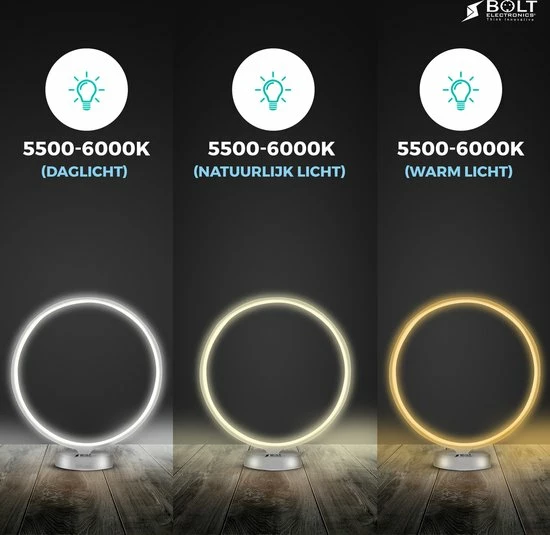 Bolt Electronics? Bolt Electronics ? Tafellamp ? Moodlamp ? Lichttherapielamp - Moodlight ? Daglichtlamp ? Wit Licht ? Zilver - Afbeelding 13