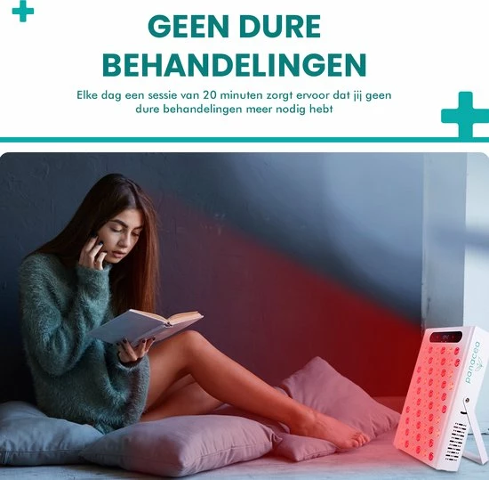 Panacea Infrarood Lamp LED Rood En Infrarood Therapie - Collageen Product - Spieren En Gewrichten - 300w - 60 LED's - Afbeelding 4