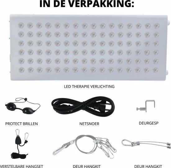 Magnificos - Infraroodlamp - Warmtelamp - Infrarood Panelen - Lichttherapie - Rood Licht Therapie - 180 Led Lampen ? 5W - Afbeelding 9