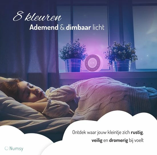 Numsy? Lumi White Noise Machine Baby - Witte Ruis Apparaat Volwassen - Slaaptrainer Kinderen - Geluidsmachine - Baarmoeder En Hart - Afbeelding 4