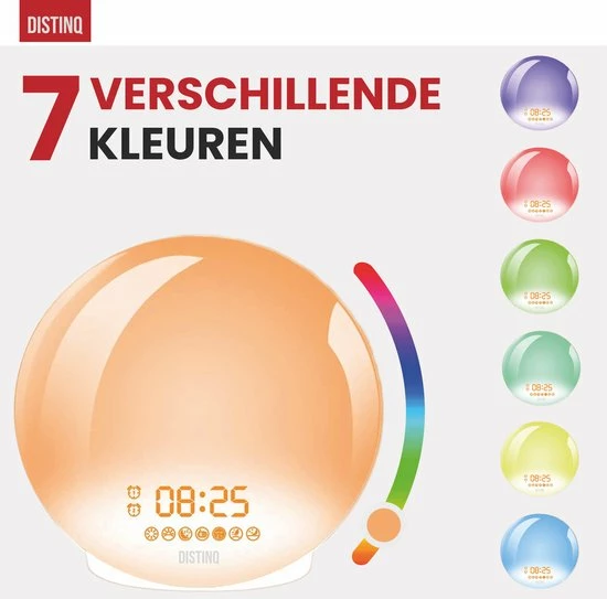 DistinQ Wake-Up Light ? Wifi Smart ? Wekkerradio Met Dubbele Wektijd ? Slaaphulp Met USB Aansluiting - Afbeelding 4