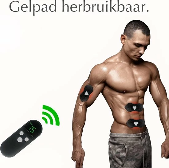 Blooming Baobab EMS Masseur - Elektrodentherapie Apparaat - Massageapparaat - Nek Massage - Rug Massage - Schouder Massage - Spier Massage - Draadloos Met Afstandsbediening - Zes Verschillende Standen - Oplaadbaar - Incl 2 Gelpads - Zwart - Afbeelding 6