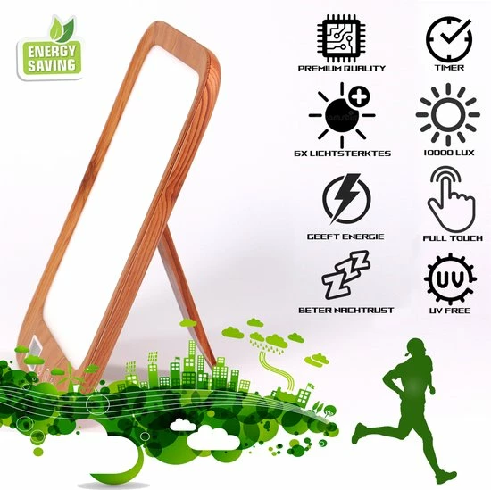 QuchiQ? Daglichtlamp 10.000 Lux - Lichttherapie Lamp - Daylight Lamp - 3 Kleuren - Bureaulamp - Timerfunctie - Sunlight Therapy - Energiezuinig A+ - Afbeelding 3