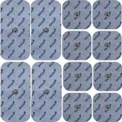 Axion - 12 TENS/EMS Elektroden Pads - Compatibel Met Beurer / Sanitas - Voor Elektrodentherapie - 45x45mm En 50x100mm - Zelfklevend