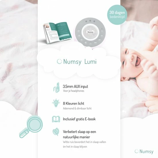 Numsy? Lumi White Noise Machine Baby - Witte Ruis Apparaat Volwassen - Slaaptrainer Kinderen - Geluidsmachine - Baarmoeder En Hart - Afbeelding 14