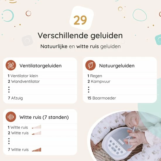 Numsy Calm White Noise Machine Baby - Witte Ruis Machine - Afbeelding 4