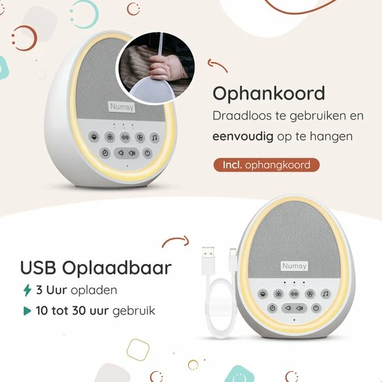Numsy Calm White Noise Machine Baby - Witte Ruis Machine - Afbeelding 6
