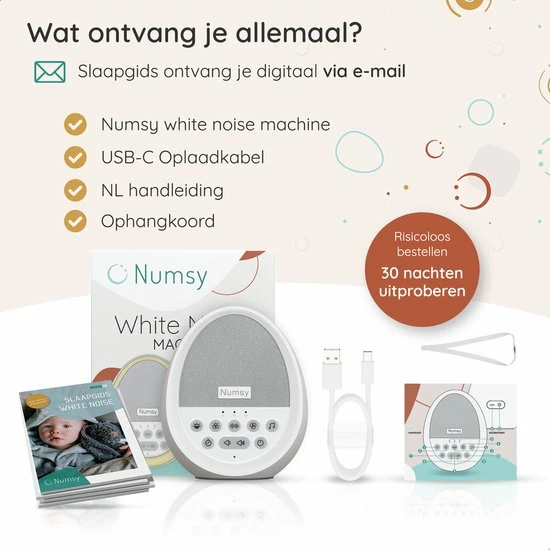 Numsy Calm White Noise Machine Baby - Witte Ruis Machine - Afbeelding 8