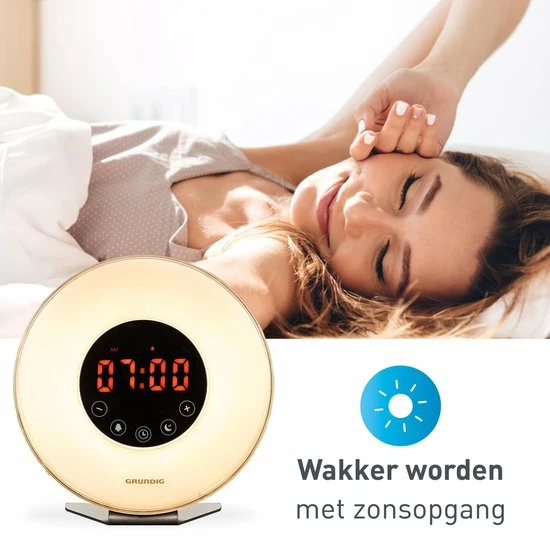 Grundig Wake Up Light - Nachtlampje Met Tijdweergave - Lichtwekker Met FM Radio En Natuurlijke Geluiden - Afbeelding 6