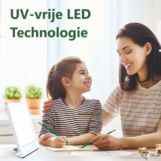 Otium Lichttherapielamp - Daglichtlamp - Winterdip - Depressielamp - Zonlicht - 1000 / 12000 Lux - Inclusief Gratis E-handleiding! - Afbeelding 6