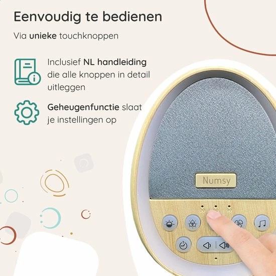 Numsy Calm White Noise Machine Baby - Witte Ruis Machine - Bamboo - Afbeelding 10