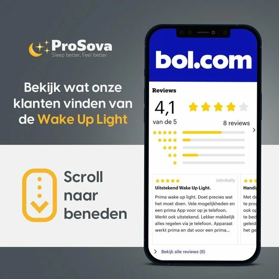 ProSova Wake Up Light Met App - White Noise Machine - Wekker - Wekkerradio - Slaaptrainer - Google Home - + Gratis (E)-Slaapboek - Afbeelding 7