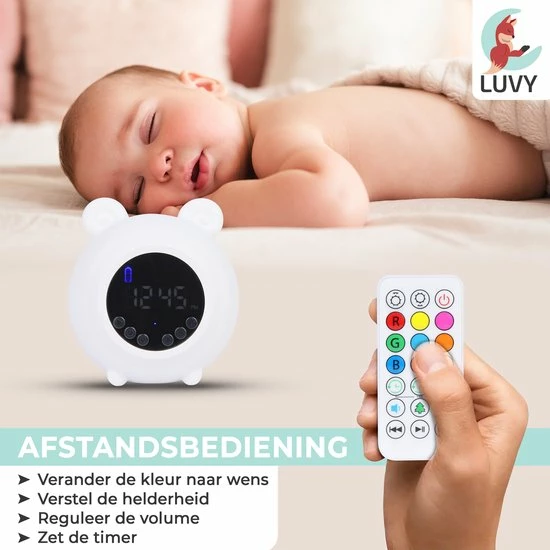 Luvy White Noise Machine - Witte Ruis Machine - Nachtlamp - Bluetooth - Slaaphulp - 9 Verschillende Kleuren LED - Donny - Afbeelding 3