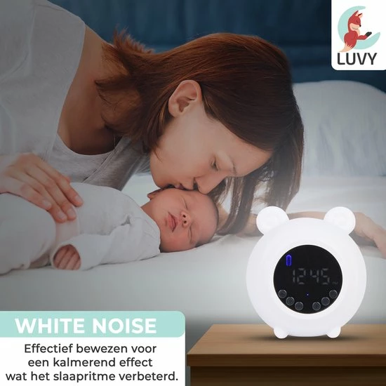 Luvy White Noise Machine - Witte Ruis Machine - Nachtlamp - Bluetooth - Slaaphulp - 9 Verschillende Kleuren LED - Donny - Afbeelding 4