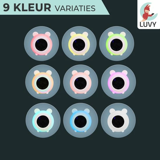 Luvy White Noise Machine - Witte Ruis Machine - Nachtlamp - Bluetooth - Slaaphulp - 9 Verschillende Kleuren LED - Donny - Afbeelding 6