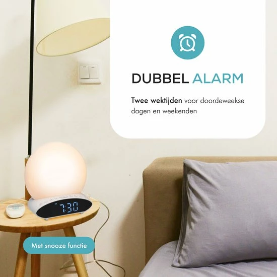 SoGoods - Wake Up Light - Wekkerradio Met Projectie - Lichtwekker - Slaaptrainer - Digitale Wekker - Afbeelding 5