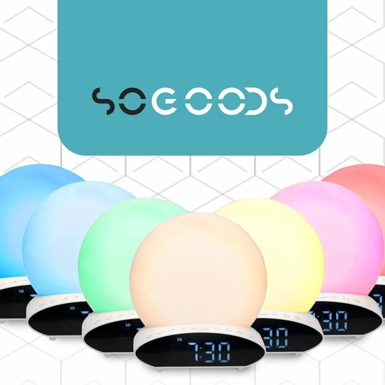 SoGoods - Wake Up Light - Wekkerradio Met Projectie - Lichtwekker - Slaaptrainer - Digitale Wekker - Afbeelding 9