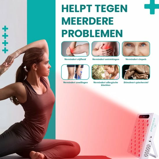 Panacea Infrarood Lamp LED Rood En Infrarood Therapie - Collageen Product - Spieren En Gewrichten - 300w - 60 LED's - Afbeelding 5