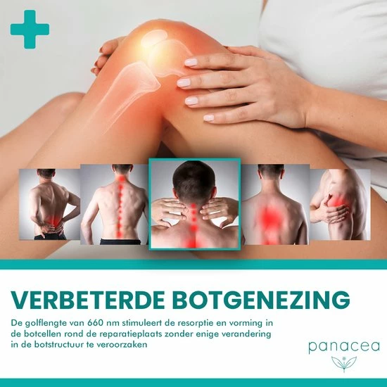 Panacea Infrarood Lamp LED Rood En Infrarood Therapie - Collageen Product - Spieren En Gewrichten - 300w - 60 LED's - Afbeelding 6