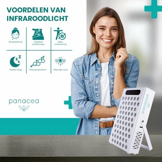 Panacea Infrarood Lamp LED Rood En Infrarood Therapie - Collageen Product - Spieren En Gewrichten - 300w - 60 LED's - Afbeelding 7