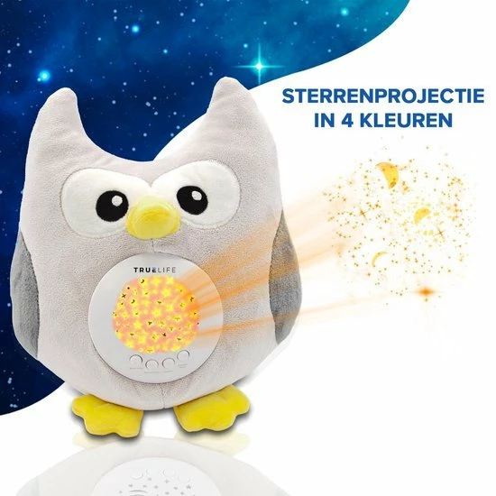 TrueLife Slaaptrainer En White Noise Machine En Sterrenprojector ? Knuffel Uil ? Slaapgeluiden ? Witte Ruis ? Baby - Peuter - Afbeelding 11