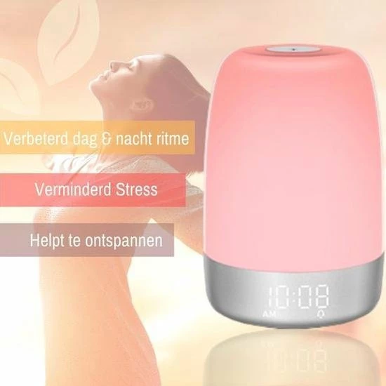 Sleep.ly Wake Up Light - 5 LED Kleuren - Natuurgeluiden - Wit - Nachtlampje - Slaaptrainer - Leeslamp - Tafellamp - Bedlamp Kinderen - Digitale Alarmklok En Wekker - Lichtwekker - Leeslampje - Wekkerradio - Wekker Met Licht - Digitale Alarmklok - Slaapwekker - Afbeelding 16