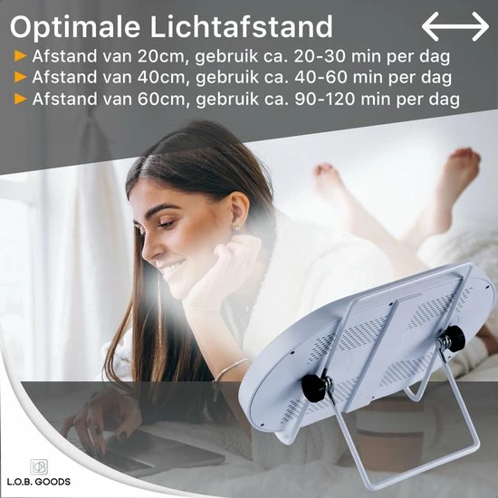 L.O.B. GOODS? Professionele LED Daglichtlamp - Lichttherapie - Energielamp - Ontspanning - Vitamine D - Afbeelding 5
