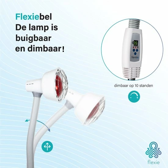 FLEXIE? Infralux 250 ? Infraroodlamp Met Phillips Warmtelamp ? Voor Gewrichten/Spieren/Pijn/Huid ? Red Light Therapy ? Rood Licht Therapie ? 250Watt - Afbeelding 8