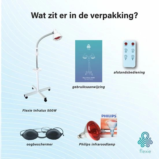 FLEXIE? Infralux 250 ? Infraroodlamp Met Phillips Warmtelamp ? Voor Gewrichten/Spieren/Pijn/Huid ? Red Light Therapy ? Rood Licht Therapie ? 250Watt - Afbeelding 9