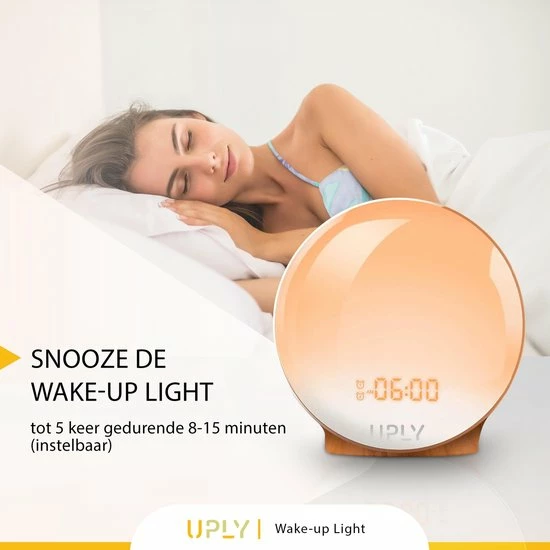 UPLY Wake Up Light - Licht Wekker - Wekker Radio - Smart Clock Met USB Oplaadpunt - WiFi - Google Home | Amazon Alexa - Afbeelding 8
