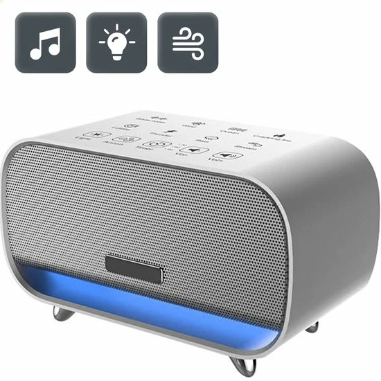 ProSova White Noise Machine - Deluxe Versie - Slaaphulp - Ruismachine - Slaaptrainer - Muziekdoosje - Witte Ruis Baby En Volwassenen - 24 Geluiden - Luchtreiniger - + Gratis (E)-Slaapboek