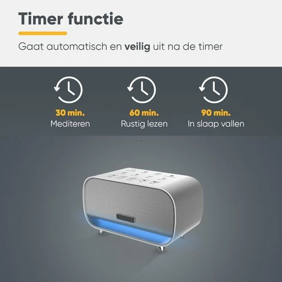 ProSova White Noise Machine - Deluxe Versie - Slaaphulp - Ruismachine - Slaaptrainer - Muziekdoosje - Witte Ruis Baby En Volwassenen - 24 Geluiden - Luchtreiniger - + Gratis (E)-Slaapboek - Afbeelding 4